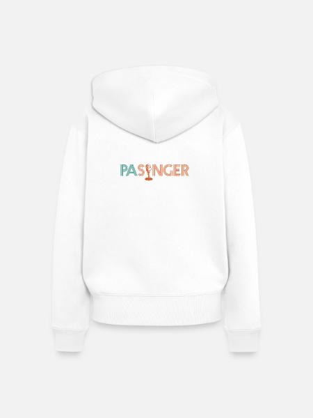 Passinger Mikrofon Typografie - Frauen Premium Bio Zip Hoodie - Weiß