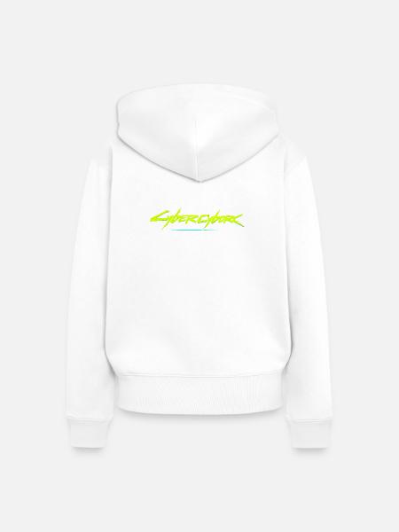 Futuristische Cyberpunk-Typografie - Frauen Premium Bio Zip Hoodie - Weiß