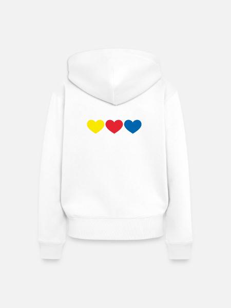 DIF_heart - Frauen Premium Bio Zip Hoodie - Weiß