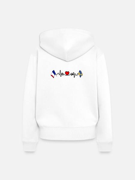 Dauphiné Heartbeat Frankreich - Frauen Premium Bio Zip Hoodie - Weiß