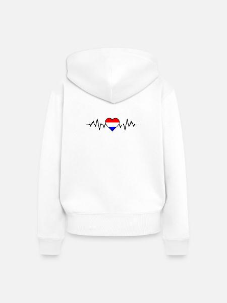 Holland-Herzschlag - Frauen Premium Bio Zip Hoodie - Weiß