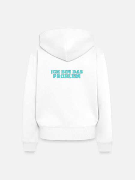 Ich bin das Problem – Selbstironie - Frauen Premium Bio Zip Hoodie - Weiß