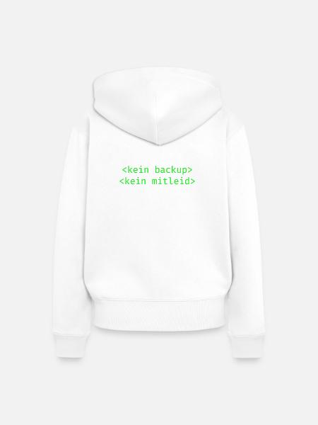 Kein Backup Kein Mitleid IT-Berater Admin - Frauen Premium Bio Zip Hoodie - Weiß
