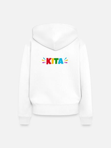KITA - Frauen Premium Bio Zip Hoodie - Weiß