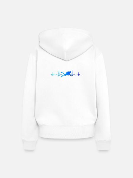 Geschenkidee für einen Freediver mit Gerätetauchen - Frauen Premium Bio Zip Hoodie - Weiß