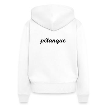 Pétanque ! - Frauen Premium Bio Zip Hoodie - Weiß - Hinten - AI Model Female 172 light (172cm)