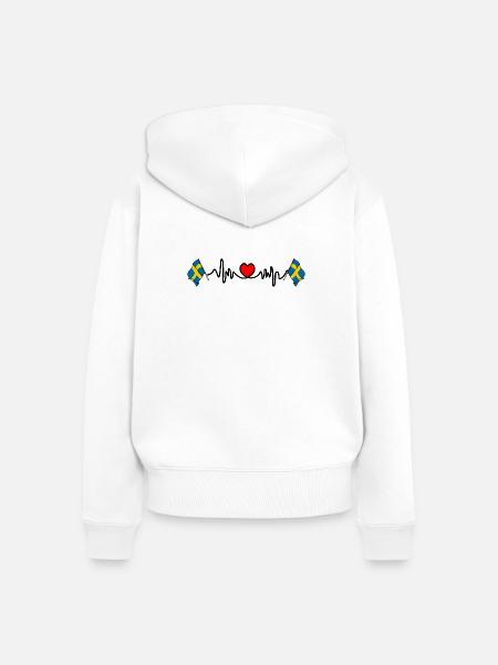 Herzfrequenz-Cardio für Schweden - Frauen Premium Bio Zip Hoodie - Weiß