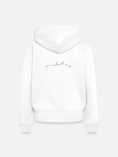 Herzschlag Shanghai - Frauen Premium Bio Zip Hoodie - Weiß