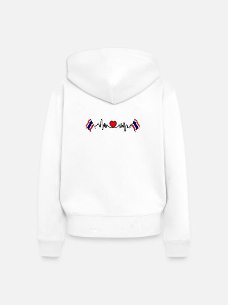 Herzfrequenz-Cardio für Thailand - Frauen Premium Bio Zip Hoodie - Weiß