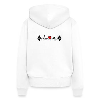 Cardio de fréquence cardiaque pour les Pirates - Sweat à capuche zippé Premium bio Femme - blanc - Dos - AI Model Female 172 light (172cm)