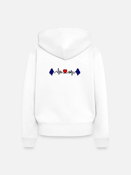 Herzfrequenz-Cardio für Alaska - Frauen Premium Bio Zip Hoodie - Weiß