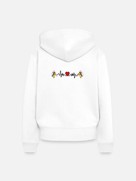 Herzfrequenz-Cardio für die Provinz Limburg - Frauen Premium Bio Zip Hoodie - Weiß
