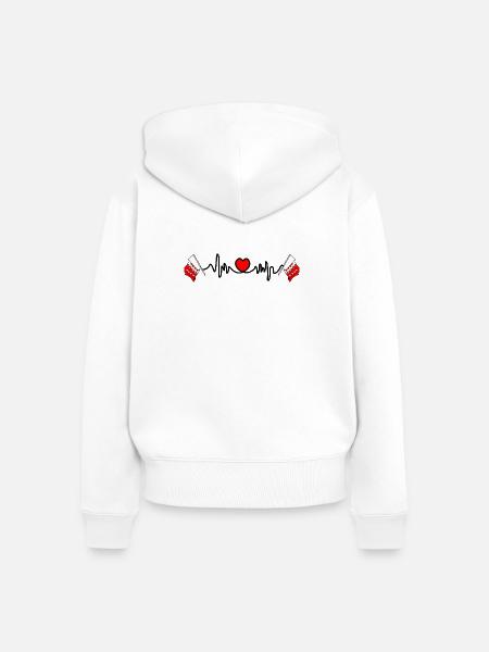 Herzfrequenz-Cardio für Wallis Schweiz - Frauen Premium Bio Zip Hoodie - Weiß