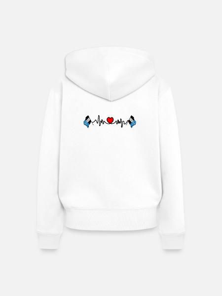 Herzfrequenz-Cardio für den Aargau Schweiz - Frauen Premium Bio Zip Hoodie - Weiß