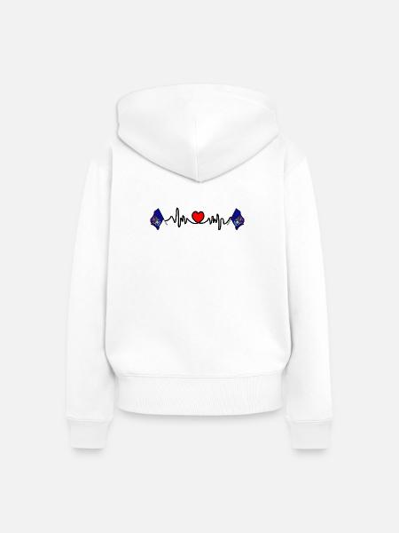 Herzfrequenz-Cardio für Michigan - Frauen Premium Bio Zip Hoodie - Weiß