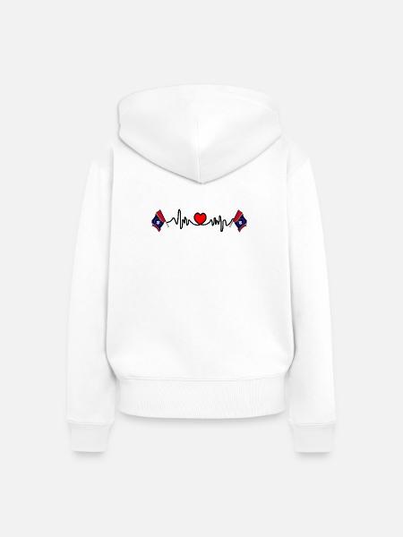 Herzfrequenz-Cardio für Mississippi - Frauen Premium Bio Zip Hoodie - Weiß
