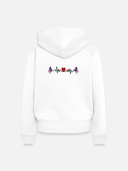 Herzfrequenz-Cardio für Ohio - Frauen Premium Bio Zip Hoodie - Weiß