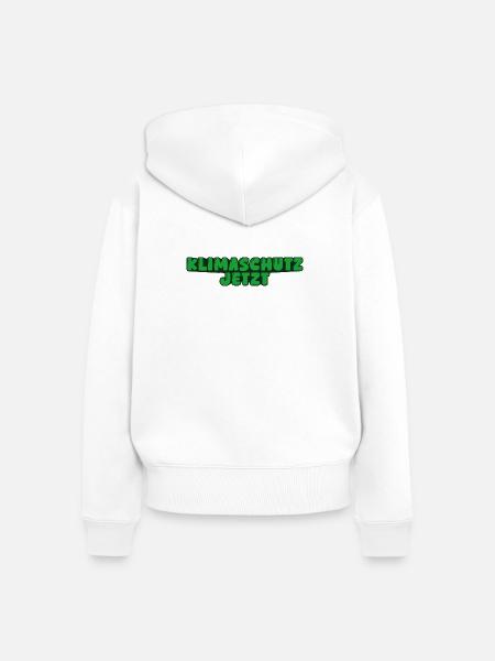 Klimaschutz jetzt - Frauen Premium Bio Zip Hoodie - Weiß