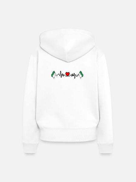 Vlieland Herzschlag – Inselstolz - Frauen Premium Bio Zip Hoodie - Weiß