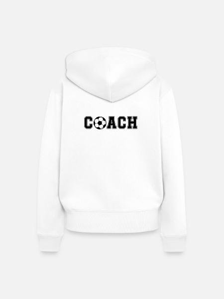 Fußball Coash - Frauen Premium Bio Zip Hoodie - Weiß