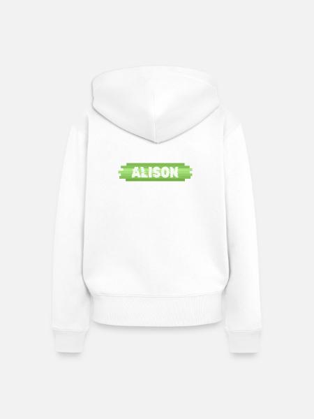 Heldin Alison - Frauen Premium Bio Zip Hoodie - Weiß