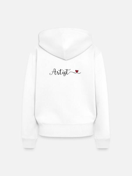 Künstler mit Herz - Frauen Premium Bio Zip Hoodie - Weiß