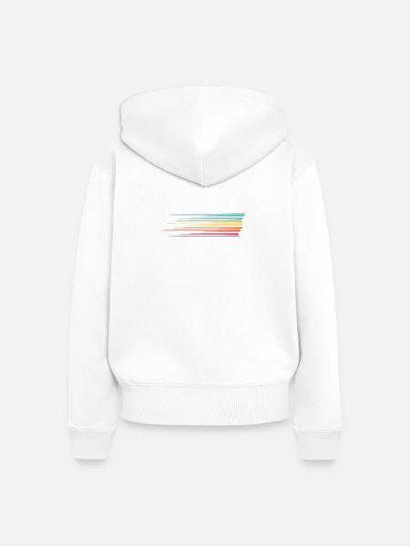 Rainbow Stripes Run Silhouette - Frauen Premium Bio Zip Hoodie - Weiß
