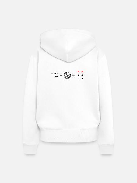 Mitternachtsblick mit großen Augen - Frauen Premium Bio Zip Hoodie - Weiß