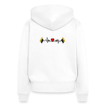 Cardio de fréquence cardiaque pour la Saxe-Anhalt - Sweat à capuche zippé Premium bio Femme - blanc - Dos - AI Model Female 172 light (172cm)
