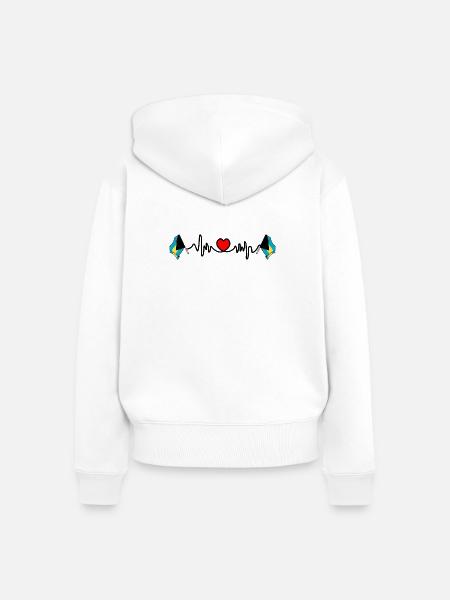 Herzfrequenz-Cardio für Bahamas - Frauen Premium Bio Zip Hoodie - Weiß