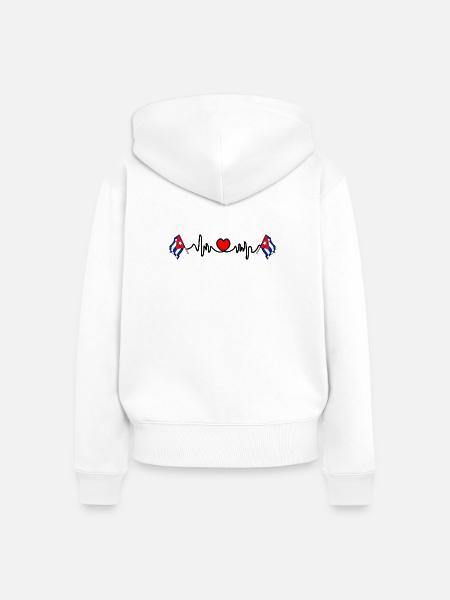 Herzfrequenz-Cardio für Kuba - Frauen Premium Bio Zip Hoodie - Weiß