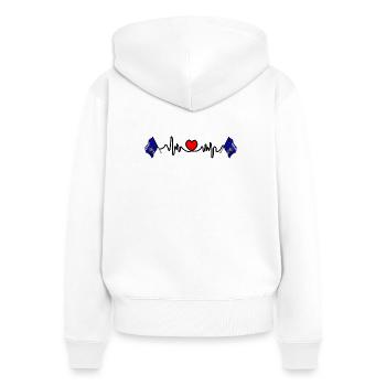 Herzfrequenz-Cardio für Wisconsin - Frauen Premium Bio Zip Hoodie - Weiß - Hinten - AI Model Female 172 light (172cm)