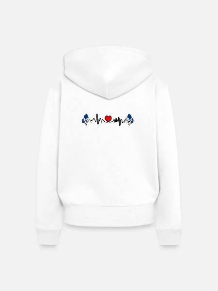 Jämtland Herzfrequenz-Design - Frauen Premium Bio Zip Hoodie - Weiß