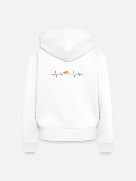 Herzschlag-Tachometer - Frauen Premium Bio Zip Hoodie - Weiß