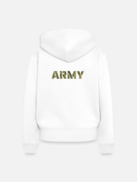 ARMY Digital Cam Tarnmotiv - Frauen Premium Bio Zip Hoodie - Weiß