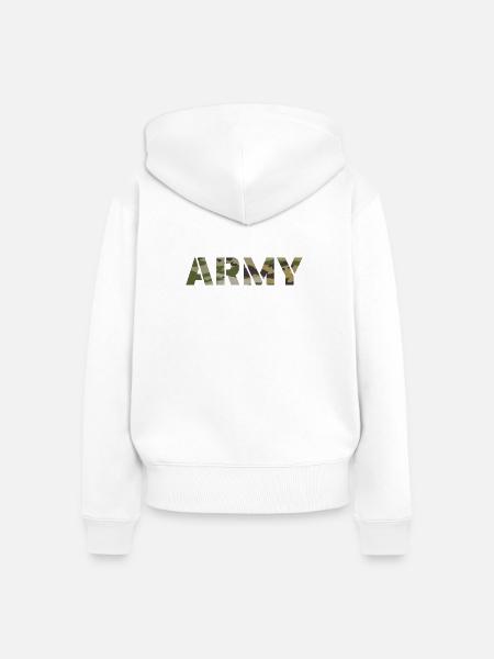 ARMY US BDU Tarnung - Frauen Premium Bio Zip Hoodie - Weiß
