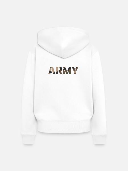 ARMY Tarnmuster Frankreich - Frauen Premium Bio Zip Hoodie - Weiß