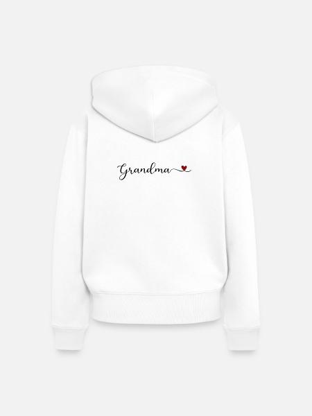 Oma - Frauen Premium Bio Zip Hoodie - Weiß