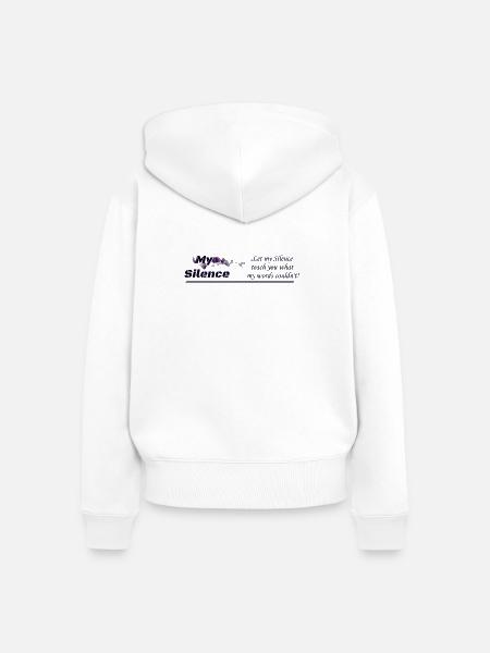My Silence, Kleidungsdesign - Frauen Premium Bio Zip Hoodie - Weiß