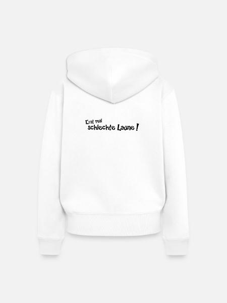 Erstmal schlechte Laune - Frauen Premium Bio Zip Hoodie - Weiß