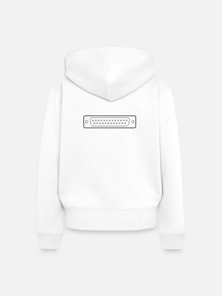 DB 25 Connector Parallel, Drucker - Frauen Premium Bio Zip Hoodie - Weiß