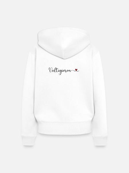 Voltigieren - Frauen Premium Bio Zip Hoodie - Weiß