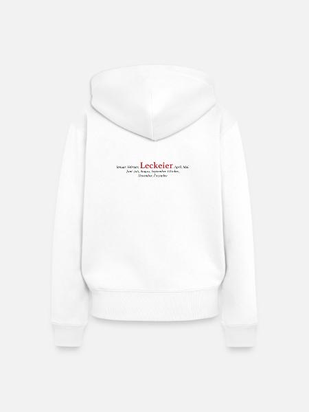 Leck Eier - Frauen Premium Bio Zip Hoodie - Weiß