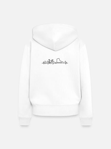Rom Rennrad Herzschlag - Frauen Premium Bio Zip Hoodie - Weiß