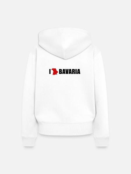 I Love Bavaria Bayern Liebe - Frauen Premium Bio Zip Hoodie - Weiß