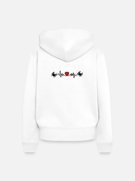 Herzfrequenz Kardio Krebs Krebs - Frauen Premium Bio Zip Hoodie - Weiß