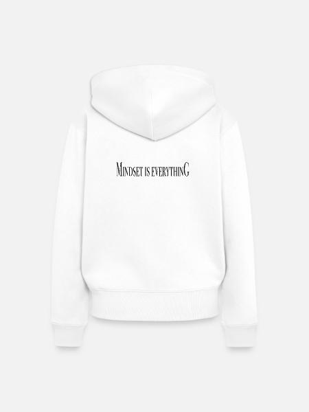 Mindset ist alles - Sprücheshirts - Frauen Premium Bio Zip Hoodie - Weiß
