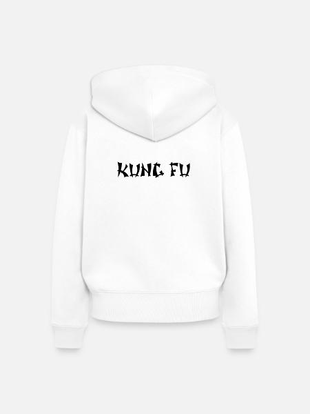 Kung Fu - Frauen Premium Bio Zip Hoodie - Weiß