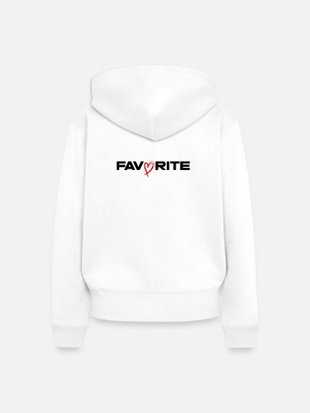 Freehand Herzlinie - Frauen Premium Bio Zip Hoodie - Weiß