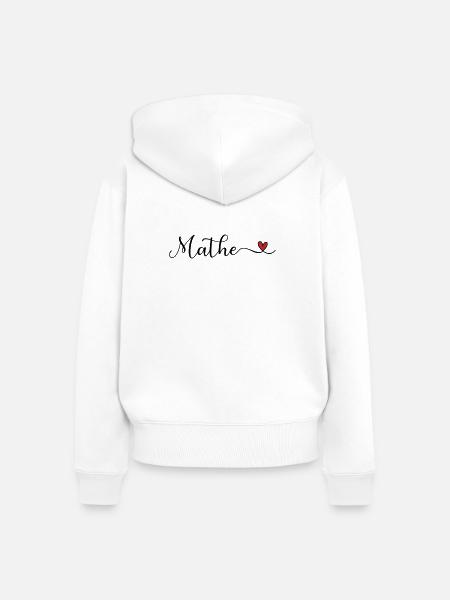 Mathe Schriftzug mit Herz - Frauen Premium Bio Zip Hoodie - Weiß